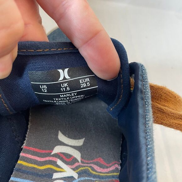 Hurley Little Kids Blue Denim Jean Lace Up Shoes Size 12 - Picture 9 of 9